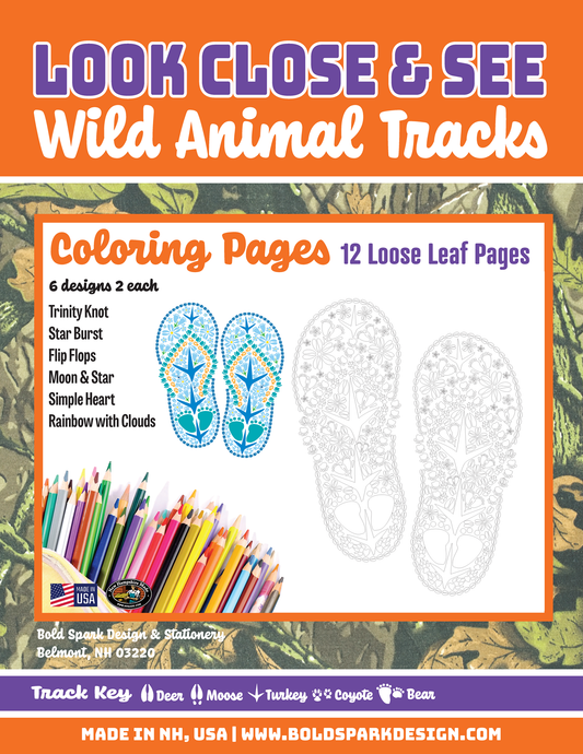 XL Wild Animal Track Coloring Pages