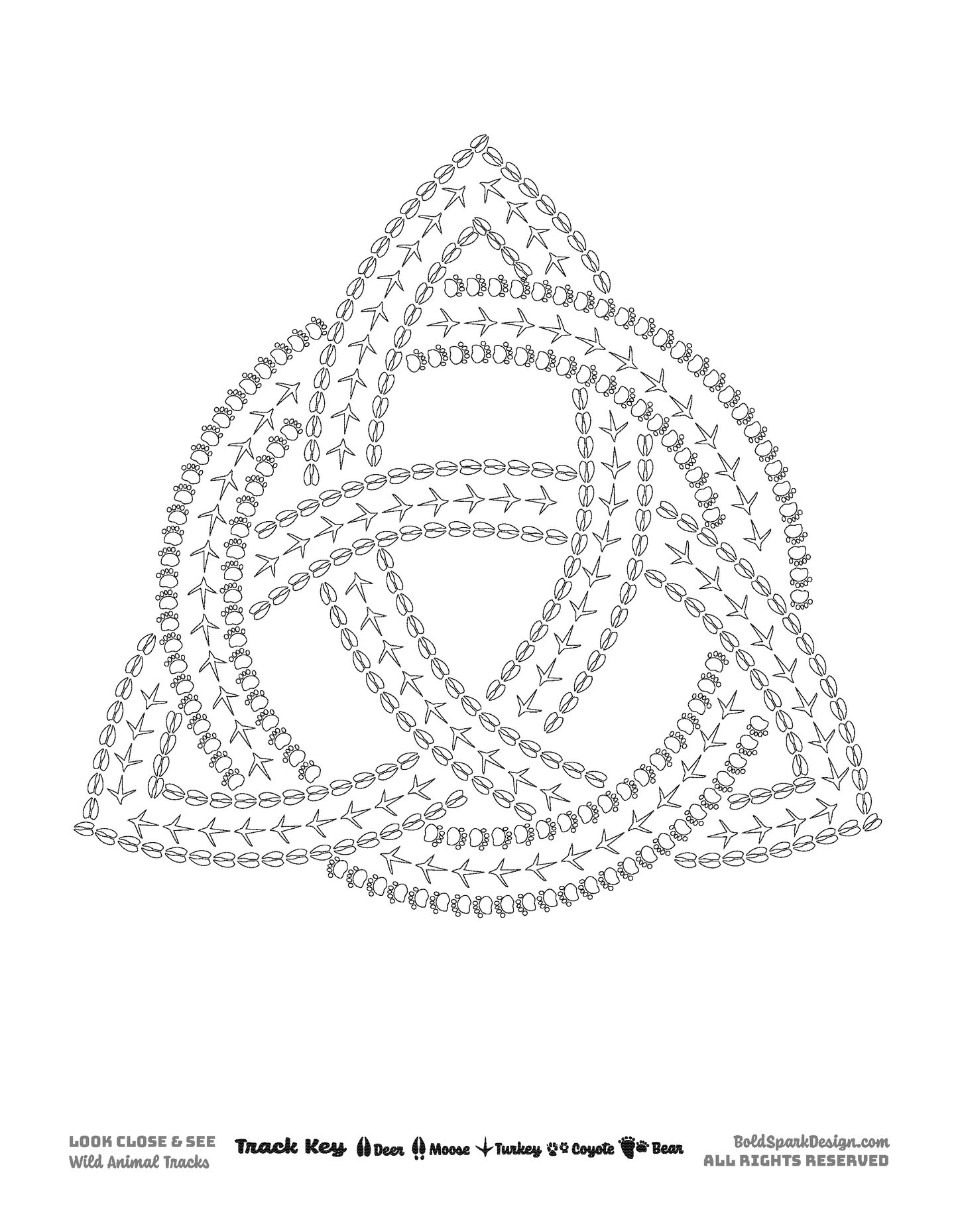 Wild Animal Track Coloring Pages